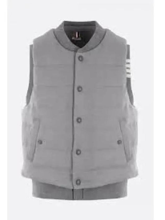 Fine Merino And Jersey Padding Reversible Vest Grey - THOM BROWNE - BALAAN 2