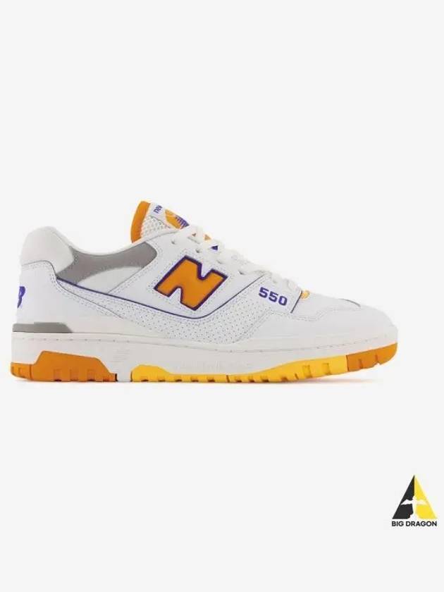 550 White Vibrant Orange 2E Wide - NEW BALANCE - BALAAN 2