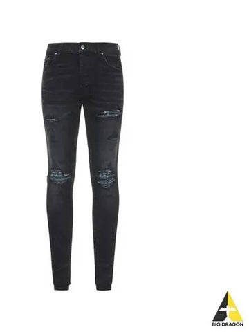 AMI AmiRI Bandana Skinny Denim Pants Black MDS012 - AMIRI - BALAAN 1