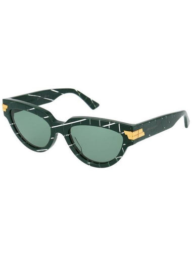 Eyewear Gold Logo Cat's Eye Sunglasses Green - BOTTEGA VENETA - BALAAN 1