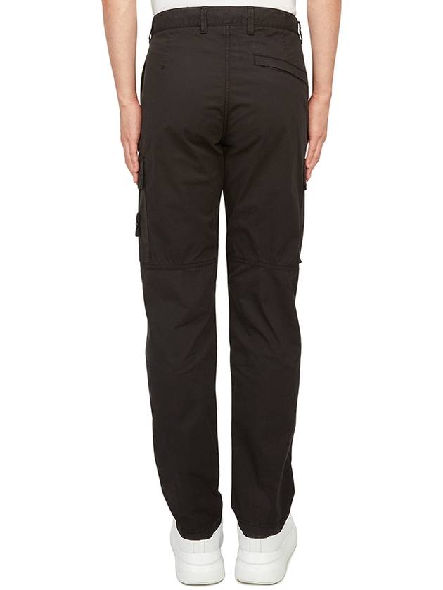 Compass Badge Gabardine Cargo Straight Pants Black - STONE ISLAND - BALAAN 4