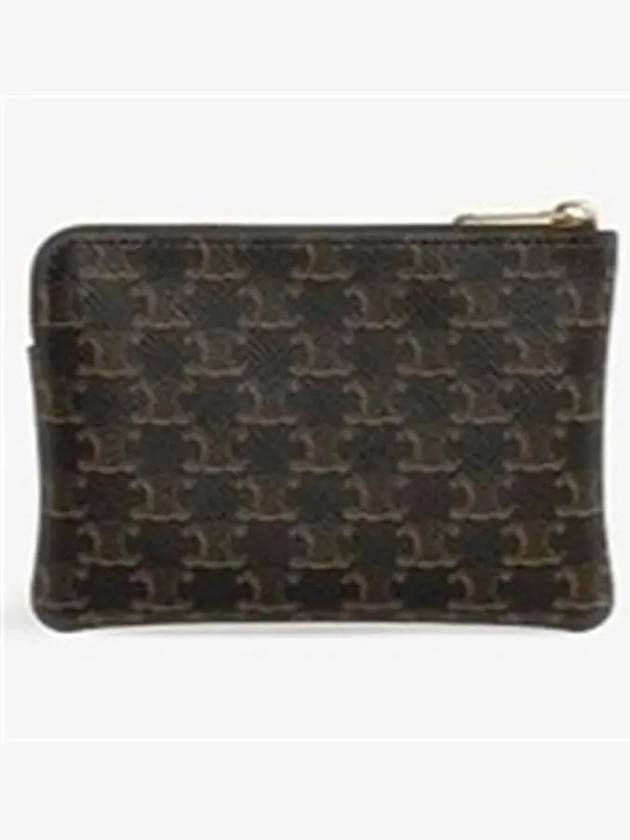 Triomphe Canvas Coin Purse Black - CELINE - BALAAN 4