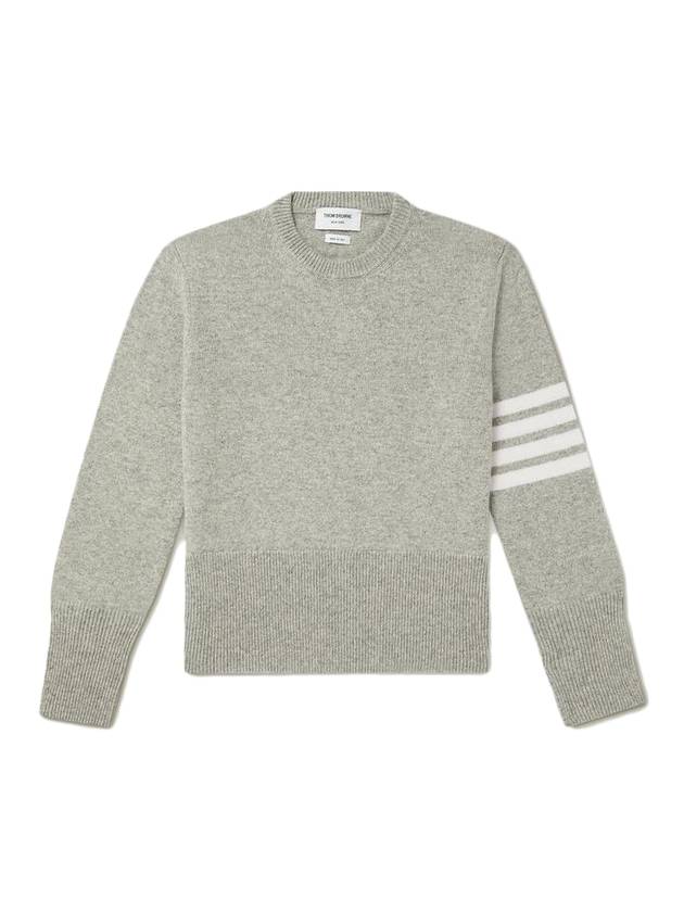 4 Bar Logo Wool Knit Top Grey - THOM BROWNE - BALAAN 1