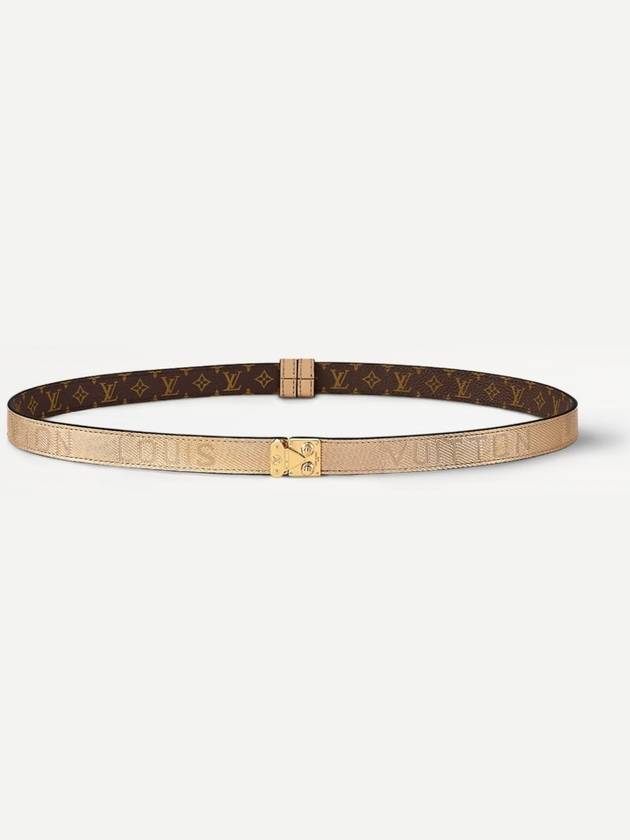 Serrures 20MM Leather Belt Brown Gold - LOUIS VUITTON - BALAAN 2