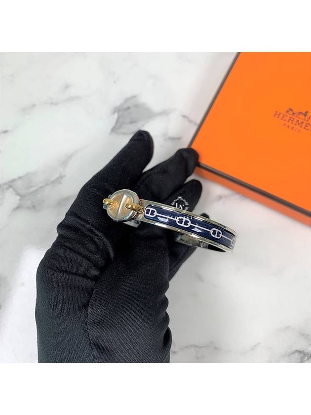 Mini Click Chandal Blue Stone Bracelet Bracelet Navy Silver PM H209110F - HERMES - BALAAN 5