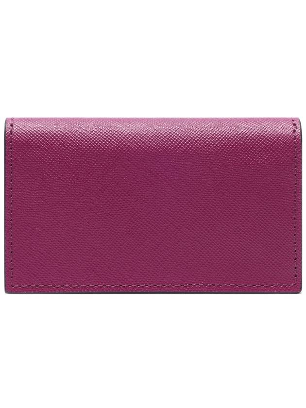 Logo Color Block Saffiano Card Wallet Purple - MARNI - BALAAN 5