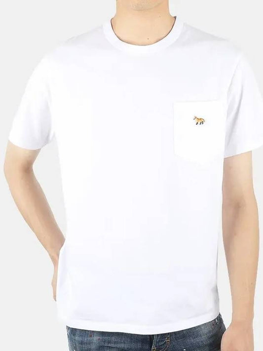 Baby Fox Patch Pocket Short Sleeve T-Shirt White - MAISON KITSUNE - BALAAN 2