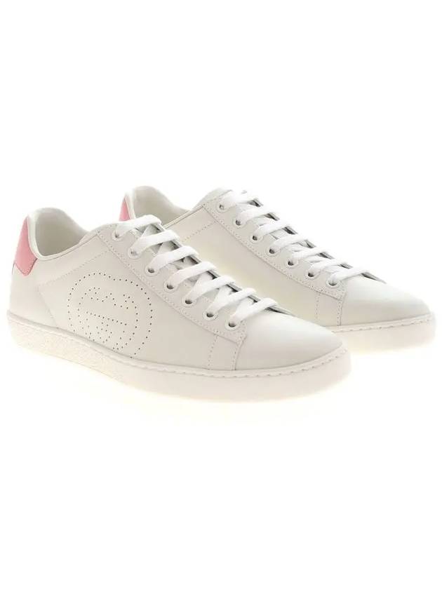 Interlocking GG Pink Tab Low Top Sneakers White - GUCCI - BALAAN 4