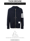 Engineered 4 Bar Diagonal Zip Up Hoodie Navy - THOM BROWNE - BALAAN 3