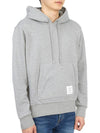 Men's Center Back Stripe Logo Patch Hoodie Grey - THOM BROWNE - BALAAN 4