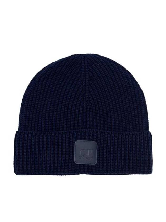 Extra Fine Merino Wool Logo Beanie Navy - CP COMPANY - BALAAN 1