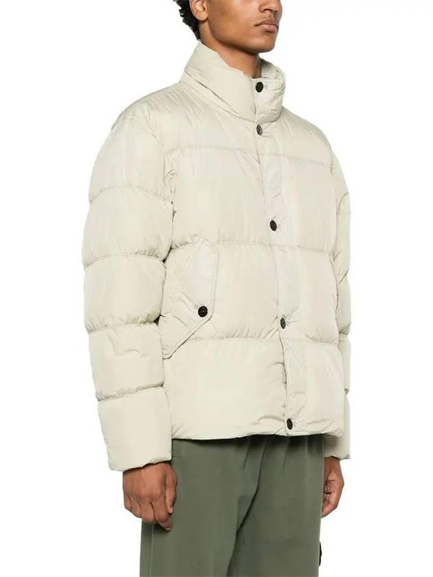 Garment Dyed Crinkle Reps Down Padding Beige - STONE ISLAND - BALAAN 4