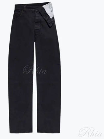 Y Project Asymmetric Waist Denim Pants 207PA001 Evergreen Black - Y/PROJECT - BALAAN 1