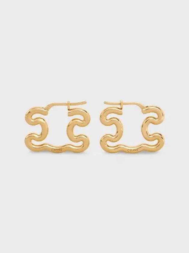 Triomphe Frame Large Earrings Gold - CELINE - BALAAN 2