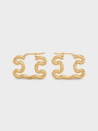 Triomphe Frame Large Earrings Gold - CELINE - BALAAN 2