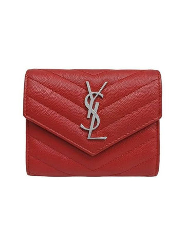 Women s 403943 Envelope Monogram Compact 3 fold Half Wallet - SAINT LAURENT - BALAAN 1