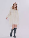 MET square neck shirring dress offwhite - METAPHER - BALAAN 4