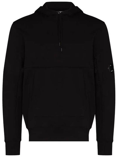 Men's Lens Wappen Fleece Hoodie Black - CP COMPANY - BALAAN 2