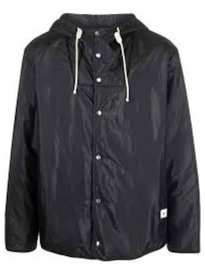 Press-Stud Fastened Hooded Jacket Navy - JIL SANDER - BALAAN 2