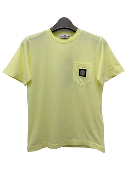 Kids Logo Patch Pocket Short Sleeve T Shirt 10 12 Lemon 781620347 V0031 - STONE ISLAND - BALAAN 2