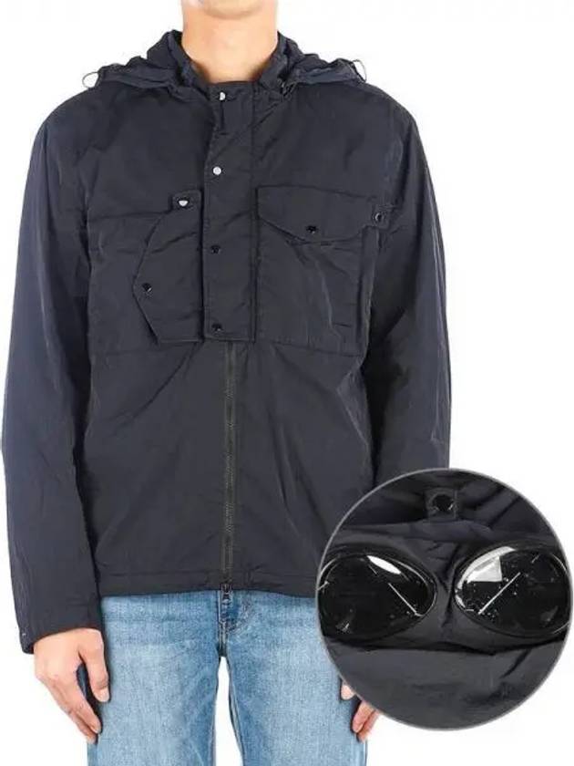 Chrome R Goggles Overshirt Hooded Jacket Navy - CP COMPANY - BALAAN 2