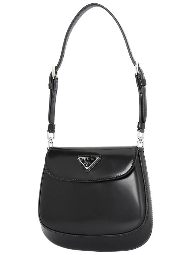 Cleo Brushed Leather Mini Shoulder Bag Black - PRADA - BALAAN 4