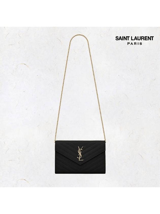 Monogram Matelasse Chain Shoulder Bag Black - SAINT LAURENT - BALAAN 2