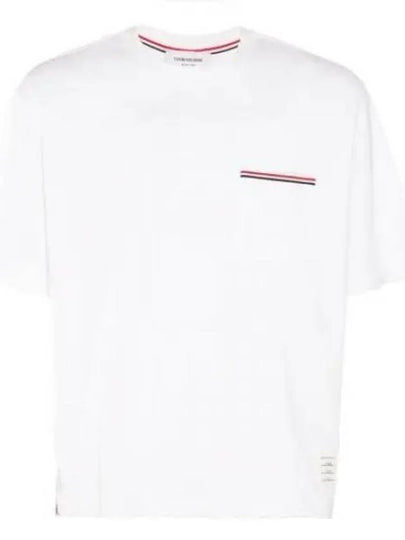 Cotton Oversized Pocket Short Sleeve T-Shirt White - THOM BROWNE - BALAAN 2