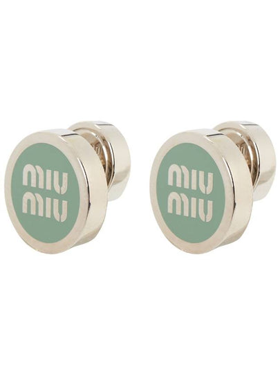 Enameled Metal Earrings Aqua Marina Blue - MIU MIU - BALAAN 2