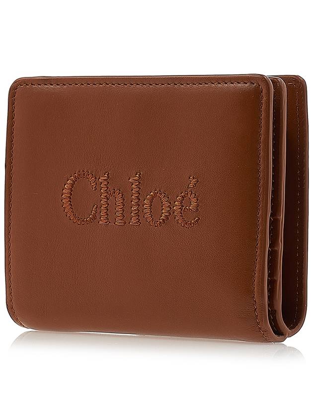 Sense Soft Leather Half Wallet Brown - CHLOE - BALAAN 3