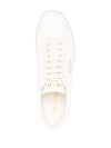 Triangle Logo Lane Leather Low-Top Sneakers Ivory - PRADA - BALAAN 3