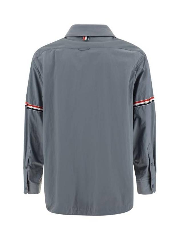 Three Stripes Armband Nylon Long Sleeve Shirt Grey - THOM BROWNE - BALAAN 3