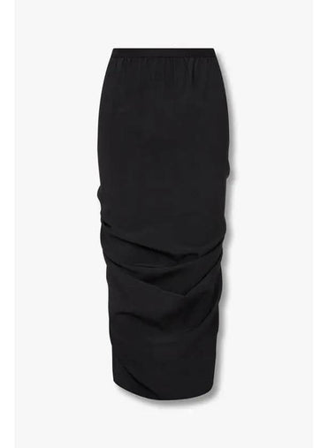 WOMEN Gathered Back Banding Skirt Black - RICK OWENS - BALAAN 1