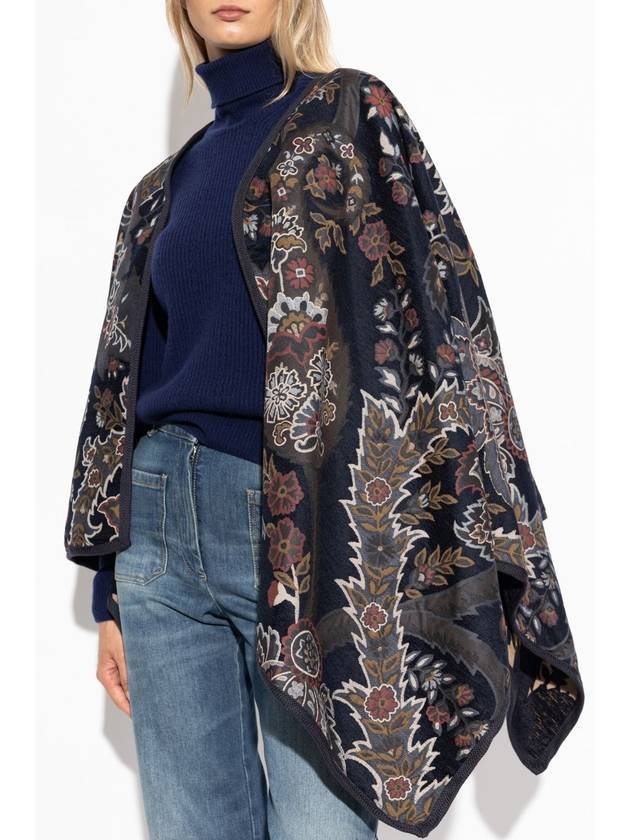 Etro Reversible Poncho With Floral Pattern, Women's, Black - ETRO - BALAAN 6