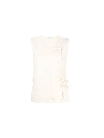 Asymmetric Layered Sleeveless Top Ecru - LEMAIRE - BALAAN 2