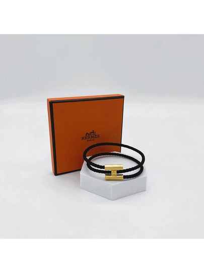 Tunis Tresse Gold Bracelet Noir - HERMES - BALAAN 2