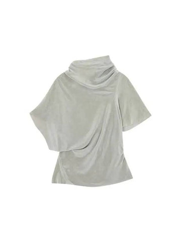 WOMEN Uncut draped velor top gray 271151 - RICK OWENS - BALAAN 1