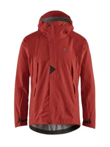 Men's Asynja Waterproof Hooded Zip-Up Jacket Rose Red - KLATTERMUSEN - BALAAN 1