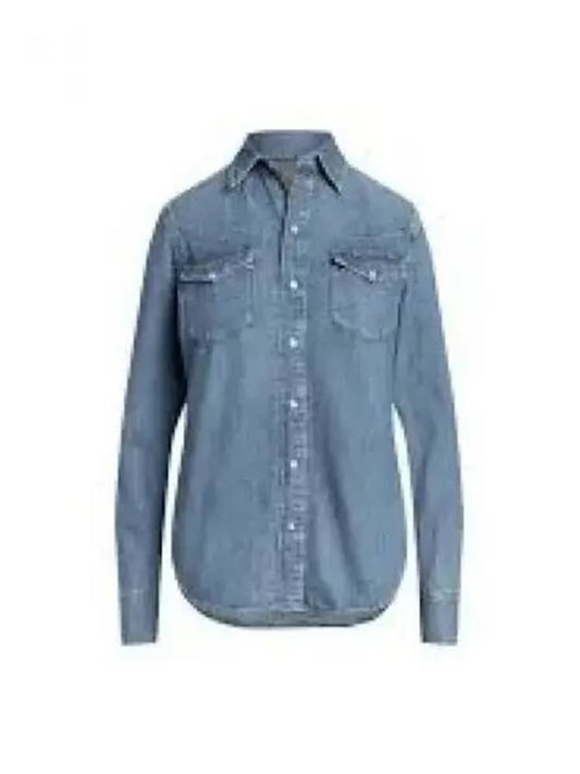 30 Points W Denim Western Shirt Blue - POLO RALPH LAUREN - BALAAN 2