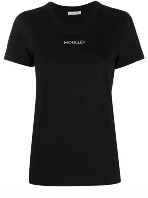 8C7A610 829FB 999 Embroidered logo round short sleeve t shirt black women s TJ 271913 - MONCLER - BALAAN 1