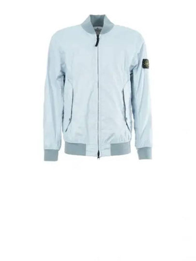 Men's Wappen Patch Zip-Up Bomber Jacket Sky Blue - STONE ISLAND - BALAAN 2