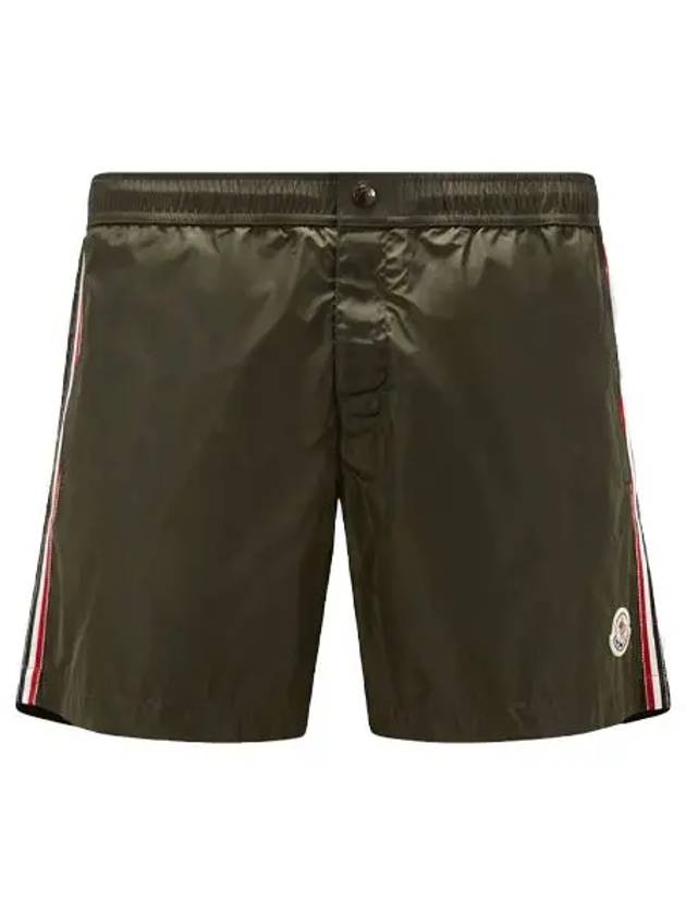 Genius Logo Patch Swim Shorts Khaki - MONCLER - BALAAN 2