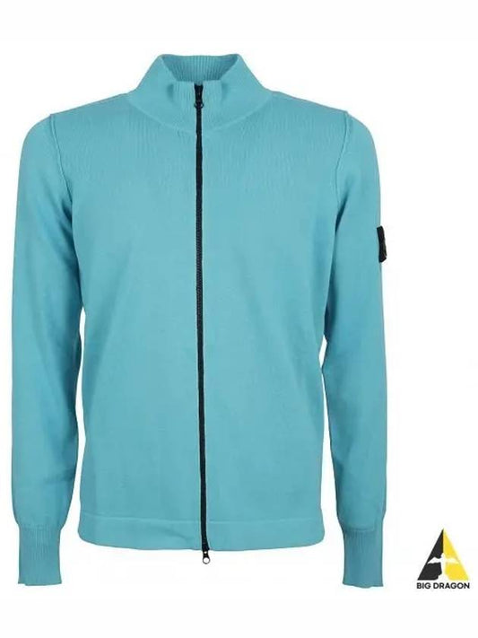 Soft Cotton Knit Zip-Up Jacket Blue - STONE ISLAND - BALAAN 2