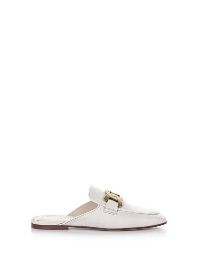 Metal Chain Leather Mule White - TOD'S - BALAAN 2