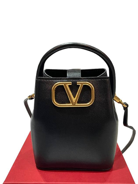 V Logo Micro Bucket Bag Black - VALENTINO - BALAAN 2