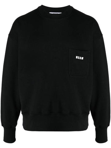 Micro Logo Pocket Sweatshirt Black - MSGM - BALAAN 1