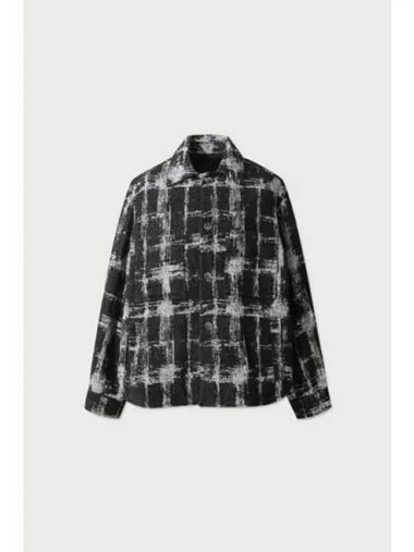 BHUDY booklet check tweed shirt jacket BLACK white - IRO - BALAAN 1