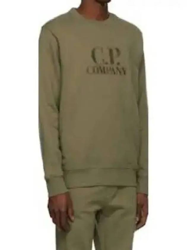 Diagonal Crew Neck Logo Cotton Sweatshirt Green - CP COMPANY - BALAAN 2