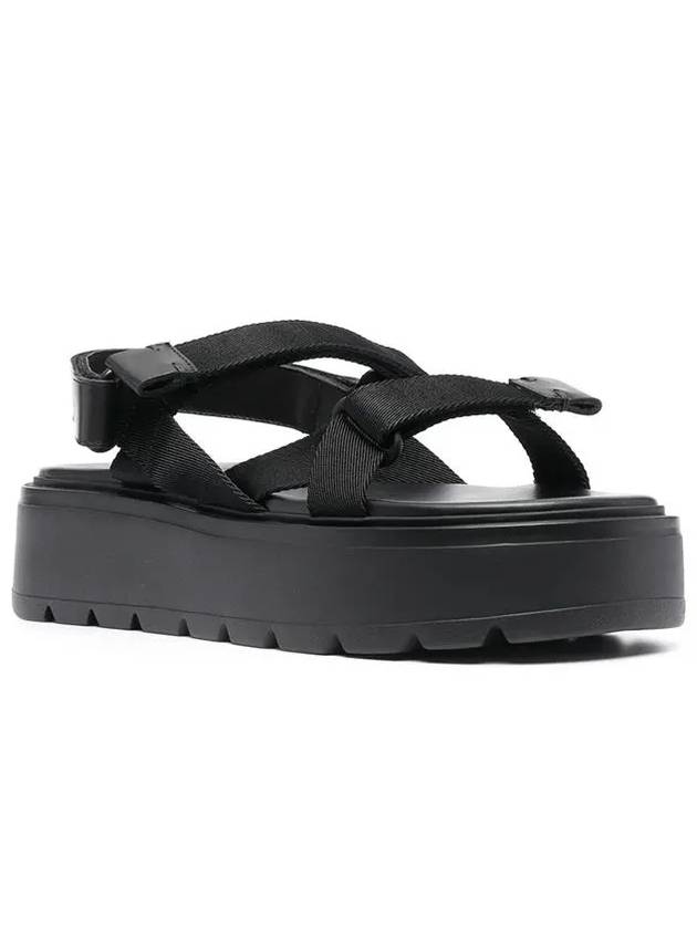 Leather Unique Strap Sandals Black - VALENTINO - BALAAN 5