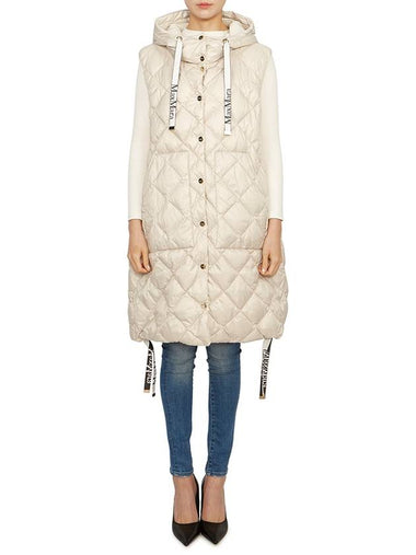 Sisoft Double-Sided Drawstring Hooded Padded Long Vest Ivory - MAX MARA - BALAAN 1